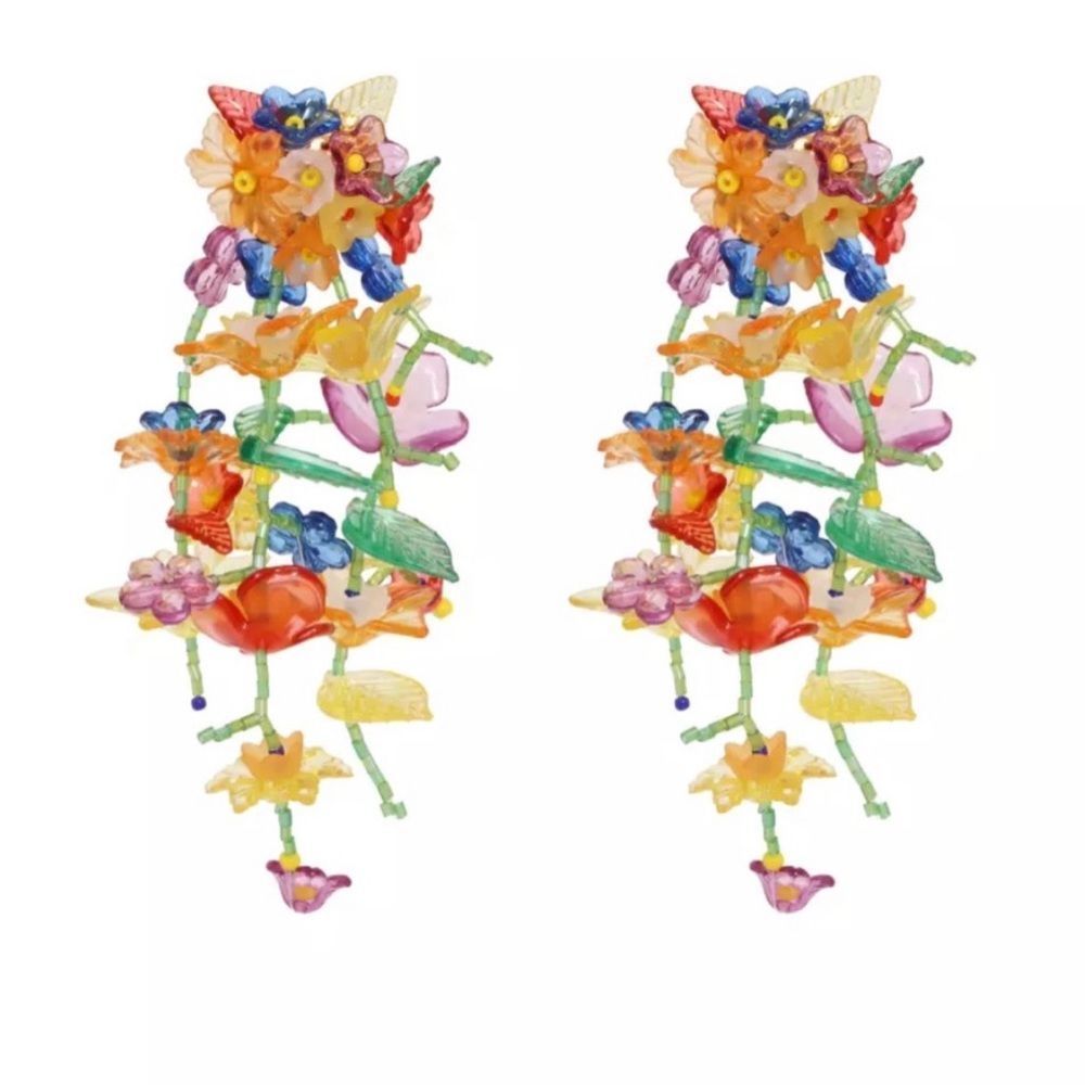 Flower drop earrings M115